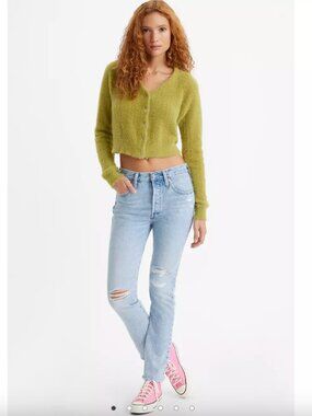 Levi’s 501 Skinny Jeans — Distressed Light Wash — 26×28 (NWT)